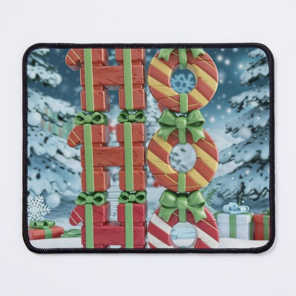 Item preview, A holiday display with a large HOHO sign made of blocks and a candy cane. designed and sold by Creative88Art.