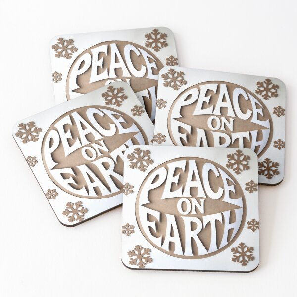 Item preview, Peace on Earth sign with snowflakes designed and sold by Creative88Art.