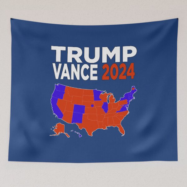 Item preview, Trump Vance '24 Retro Logo Red White Blue Election Map Donald JD 2024 24 Electoral College Red States designed and sold by arcadetoystore.