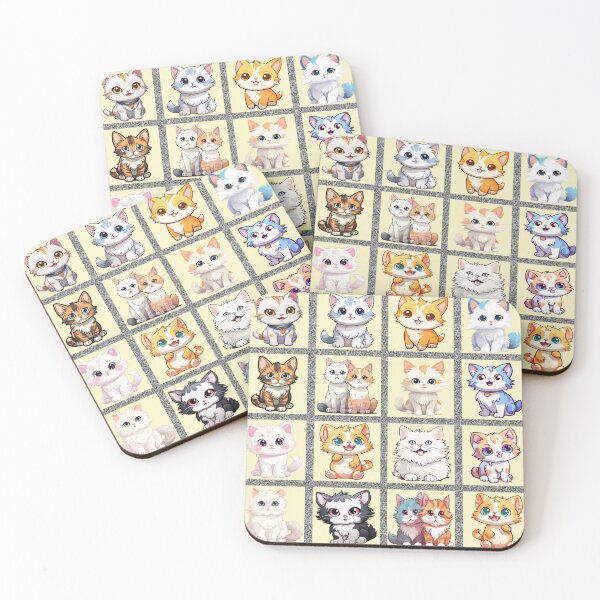 Item preview, Kitty Kingdom: A playful pattern featuring 12 adorable cats, each with unique personalities and poses, gathered inside a window frame. designed and sold by Grang Art Artistic Designs.