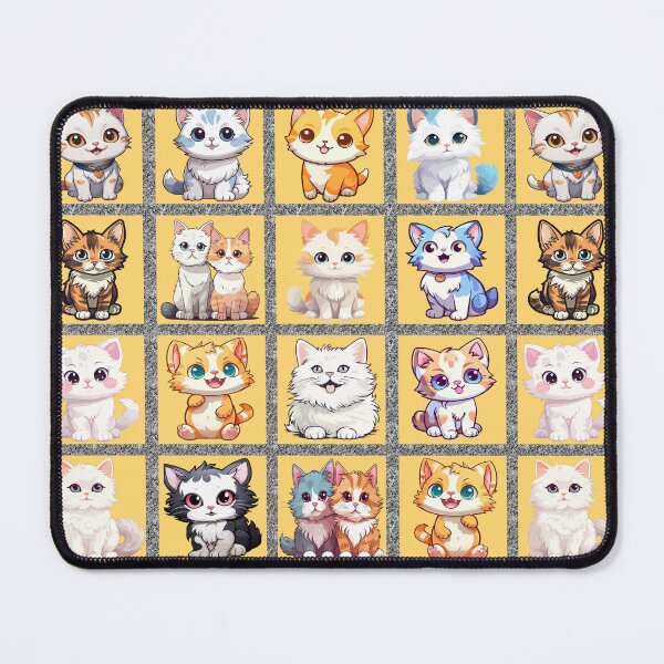 Item preview, Catty Chaos: A playful pattern featuring 12 adorable cats, each with unique personalities and poses, gathered inside a window frame. designed and sold by Grang Art Artistic Designs.