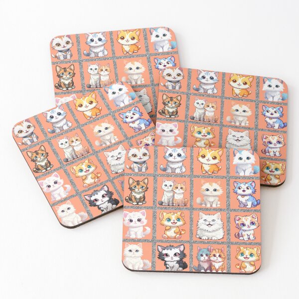 Item preview, Cozy Cats: A playful pattern featuring 12 adorable cats, each with unique personalities and poses, gathered inside a window frame. designed and sold by Grang Art Artistic Designs.