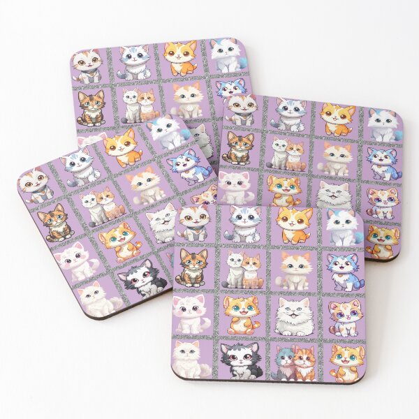 Item preview, Feline Fiesta: A playful pattern featuring 12 adorable cats, each with unique personalities and poses, gathered inside a window frame. designed and sold by Grang Art Artistic Designs.