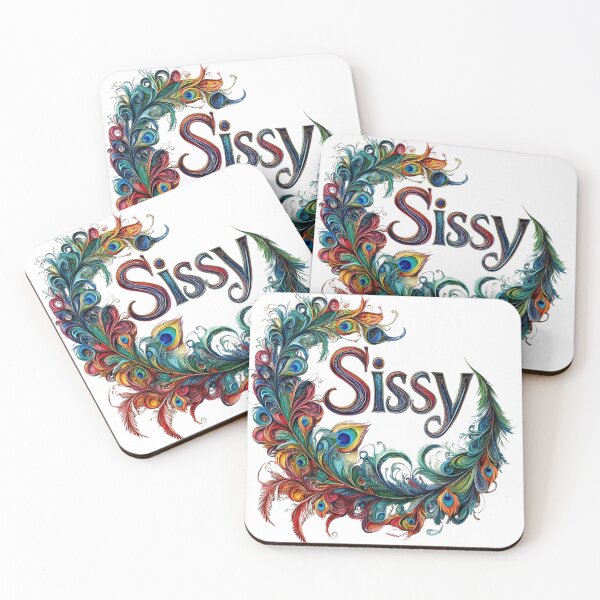 Item preview, Sissy Text with Vibrant Feather Art designed and sold by jgvisualarts.