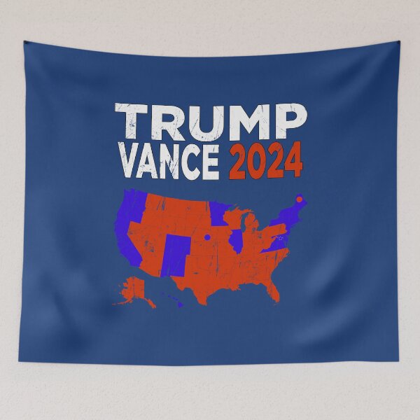 Item preview, Trump Vance '24 Retro Logo Red White Blue Election Map Donald JD 2024 24 Electoral College Red States designed and sold by arcadetoystore.
