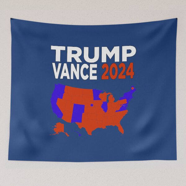 Item preview, Trump Vance '24 Retro Logo Election Map Red White Blue Donald JD 2024 24 Red States Electoral College designed and sold by arcadetoystore.