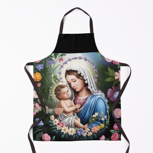 Item preview, Floral portrait of Virgin Mary and baby Jesus designed and sold by EvaAngel.