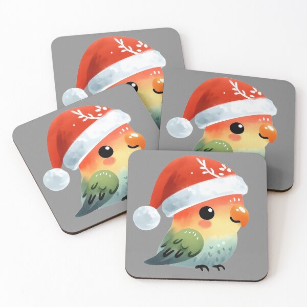 Item preview, Cute Happy Smiling Christmas Parrot with a Santa Hat designed and sold by GVibezPadel.