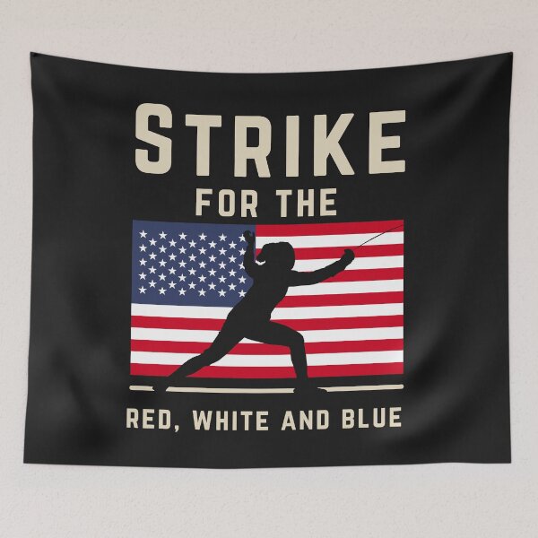 Item preview, Patriotic Fencing Strike for USA Fans and Athletes  designed and sold by Anniko Art Studio.