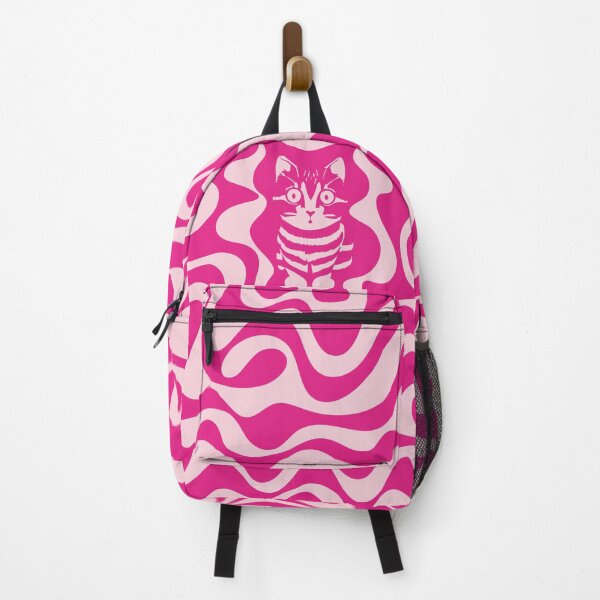 Item preview, Retro Aesthetic, Wavy Groovy Art With Cat, Pink designed and sold by memendesign.