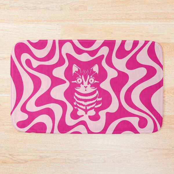 Item preview, Retro Aesthetic, Wavy Groovy Art With Cat, Pink designed and sold by memendesign.