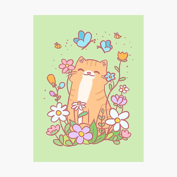 Item preview, Happy flower cat designed and sold by dreamsclouds.