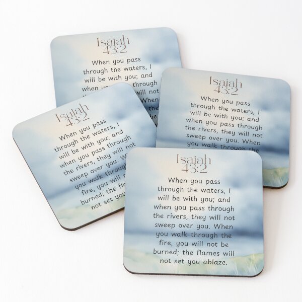 Item preview, Isaiah 43:2, Christian Bible Verse on Watercolor Background designed and sold by Our Bible Journey.