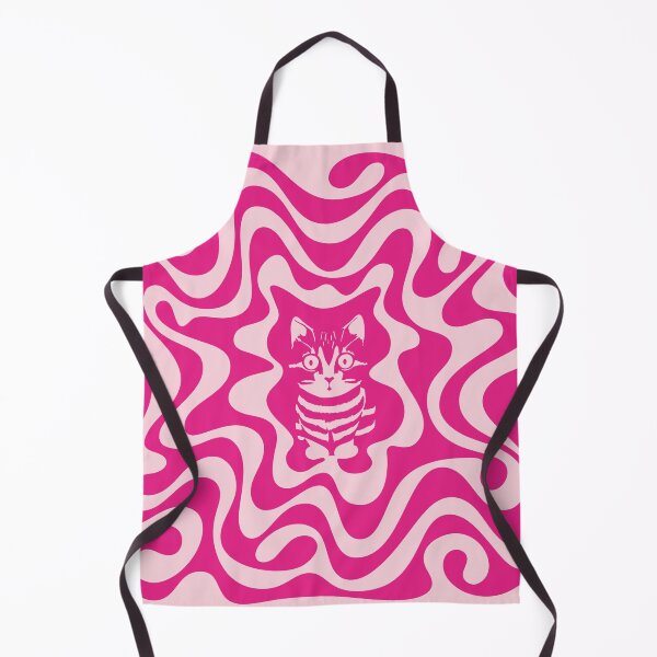 Item preview, Retro Aesthetic, Wavy Groovy Art With Cat, Pink designed and sold by memendesign.