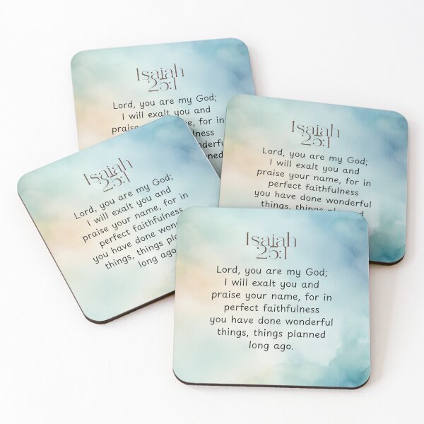 Item preview, Isaiah 25:1 Christian Bible Verse on Watercolor Background designed and sold by Our Bible Journey.