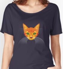 Orange Cat Check ME Out! Women's Relaxed Fit T-Shirt