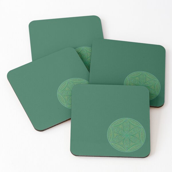 Item preview, Flower of Life Mandalas: 094 - Dark Green Paisley designed and sold by SonoSonoStudio.