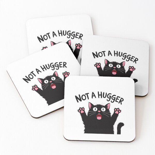 Item preview, Not a hugger, cat, feline, funnyfits70, Humor, Funny, retro, vintages, funny quotes, animal humor, designed and sold by FunnyFits70.