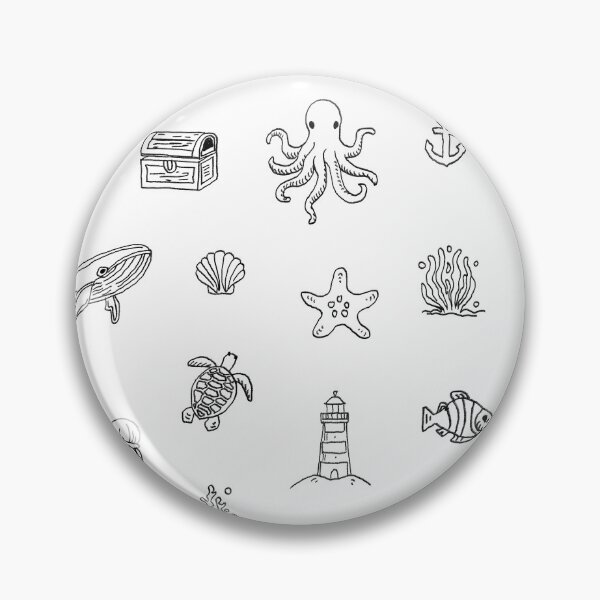 Item preview, Minimalist hand-drawn sea theme design - ocean elements designed and sold by PinFlick.