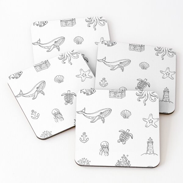 Item preview, Minimalist hand-drawn sea theme design - ocean elements designed and sold by PinFlick.