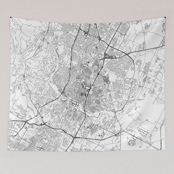 Item preview, Austin White Map designed and sold by multiplicitymap.