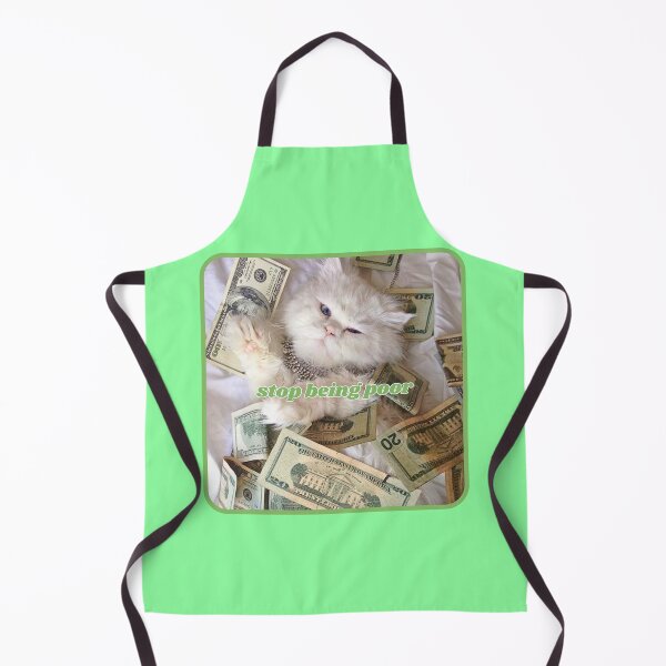 Item preview, Stop being poor, white cat with dollar bills designed and sold by Eternity Eventually.