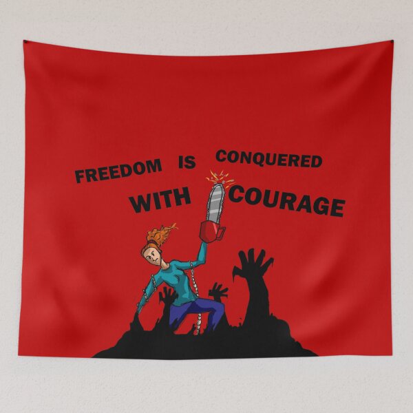Item preview, Empowered Woman Breaking Chains with a Chainsaw with quote - Posters, Stickers, T-shirts designed and sold by MechanicalART.