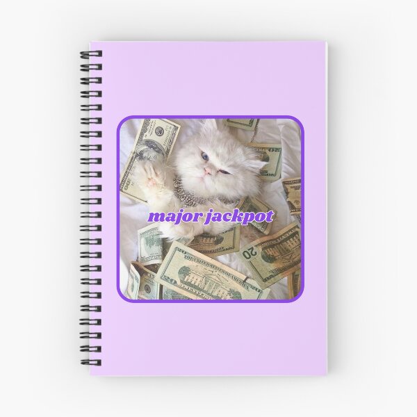 Item preview, Major jackpot, white cat with dollar bills designed and sold by Eternity Eventually.