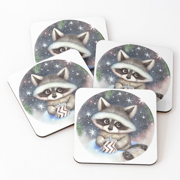 Item preview, Cute Christmas Raccoon  designed and sold by patternshoprad.