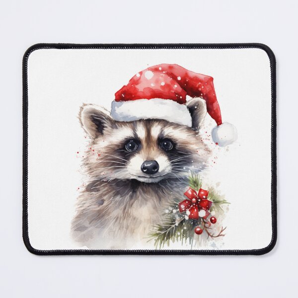 Item preview, Raccoon in Santa's hat designed and sold by patternshoprad.
