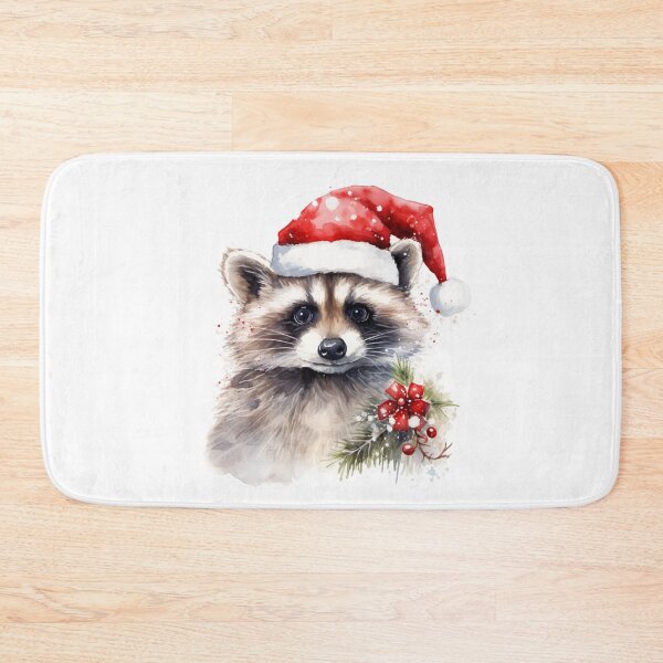 Item preview, Raccoon in Santa's hat designed and sold by patternshoprad.
