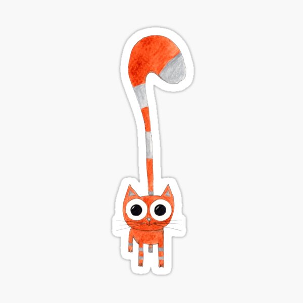 Curious Orange Cat Sticker