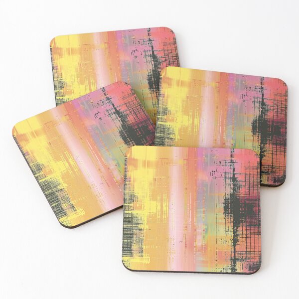 Item preview, Abstract Digital Art With Yellow, Pink, and Black Stripes designed and sold by brandway.