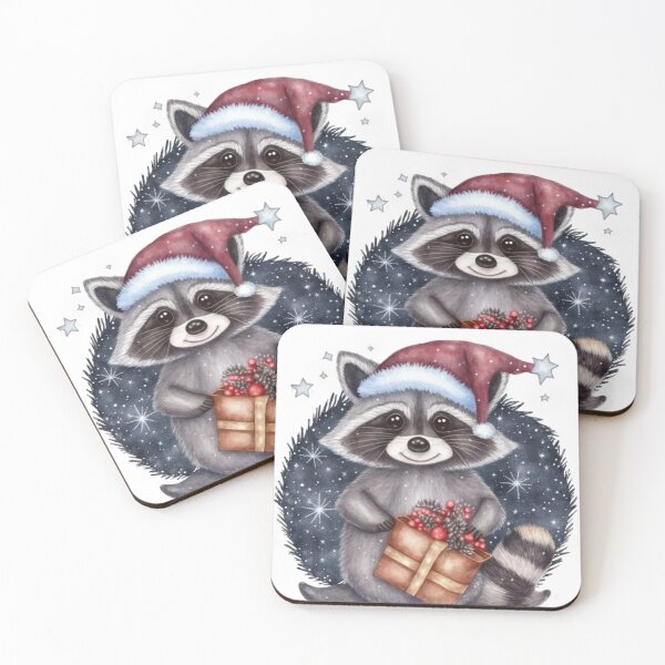 Item preview, Adorable Christmas Raccoon  designed and sold by patternshoprad.