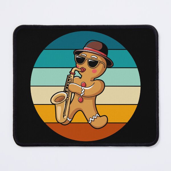 Item preview, Gingerbread man plays the saxophone, sax lover, lover of music, blues and jazz, Santa's favorite music teacher,music player designed and sold by KolorellaS.