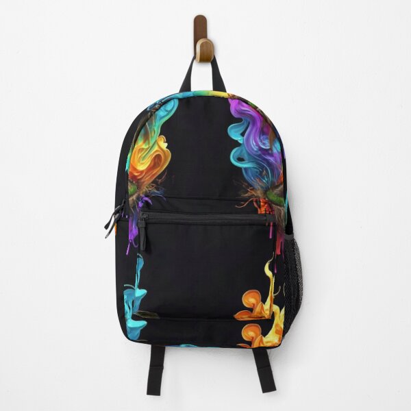Item preview, printer style, with elegant with vibrant falling tropical coconut tree, colored smoke, yellow, red, white, blue, cream, light pink, and beautiful roses,dark fantasy designed and sold by Kollob.
