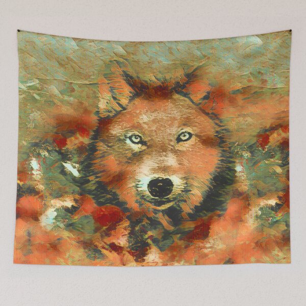 Artikelvorschau, Weinrot, Orange, Rosa, Blaugrün und Türkis Herbstwolf entworfen und verkauft von Most1234.