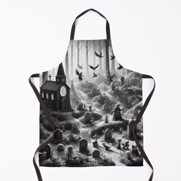 Item preview, black and white graveyard in the forest designed and sold by MysteryAlien.