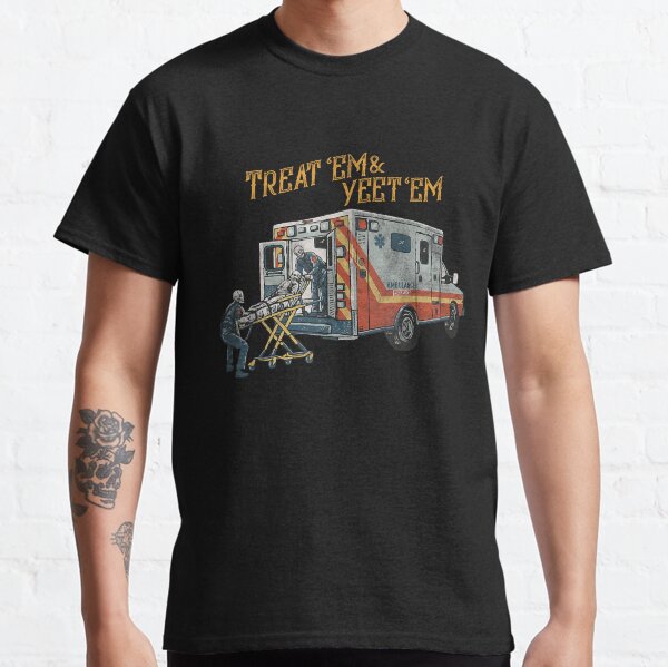 Item preview, Treat 'Em And Yeet 'Em Skeleton Ambulance designed and sold by stickerjiggel.