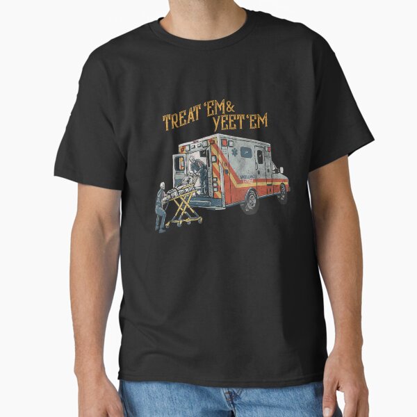 Item preview, Treat 'Em And Yeet 'Em Skeleton Ambulance designed and sold by stickerjiggel.