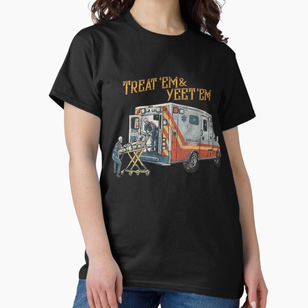 Item preview, Treat 'Em And Yeet 'Em Skeleton Ambulance designed and sold by stickerjiggel.