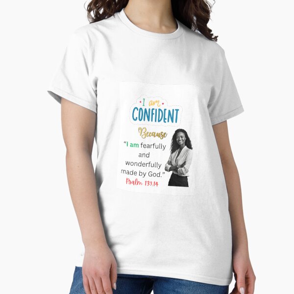Item preview, Confident woman. Empowering Christian T-Shirts | Bold Designs Supporting Church Donations. Bible Wall Art. Don't settle for less designed and sold by covenancreation.