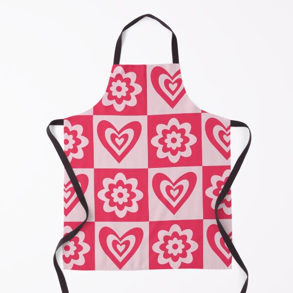 Item preview, Checkered Groovy Psychedelic Red Hearts and Flowers designed and sold by Yasminepatterns .