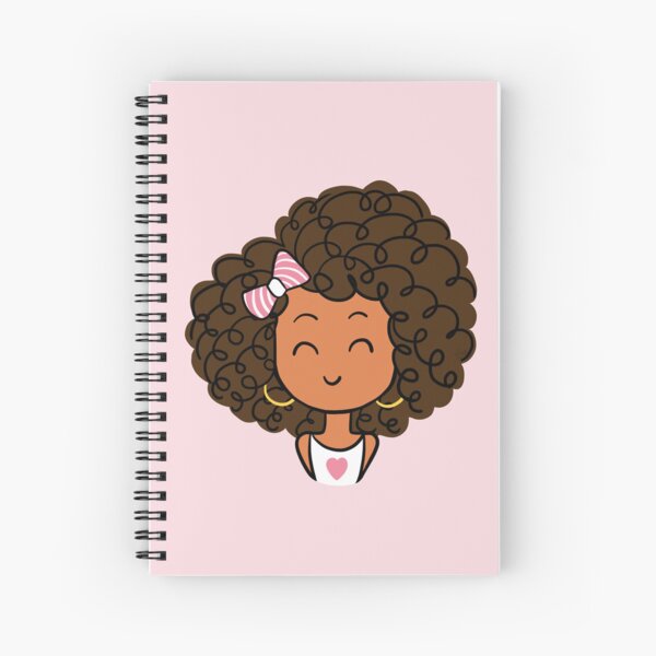 Little Curly Girl - Pink version Spiral Notebook