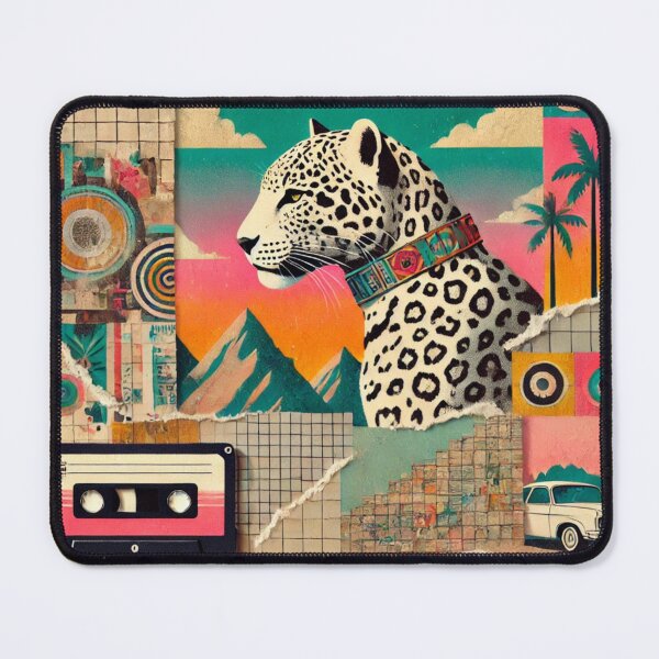 Item preview, Retro Leopard Collage - Vintage Pop Art Design designed and sold by WeimTrails.