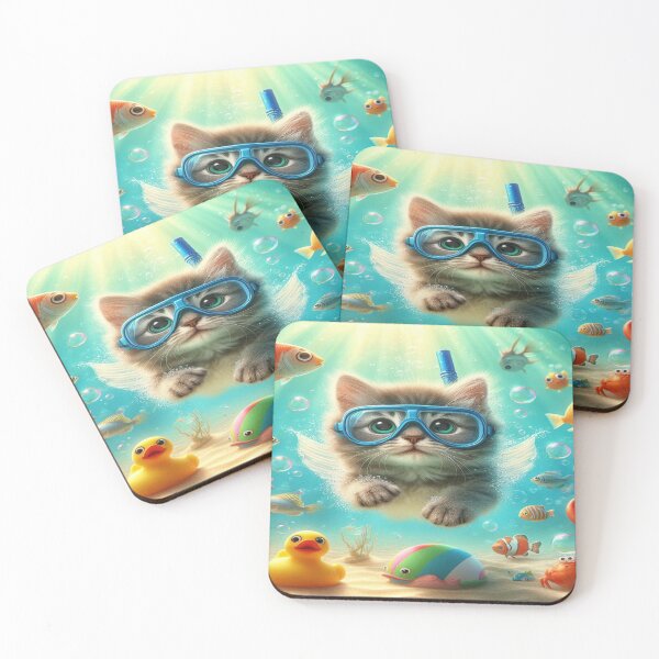 Item preview, Underwater Adventure: Cute Kitten Swimming  designed and sold by Naomi Gutierrez Parrish.
