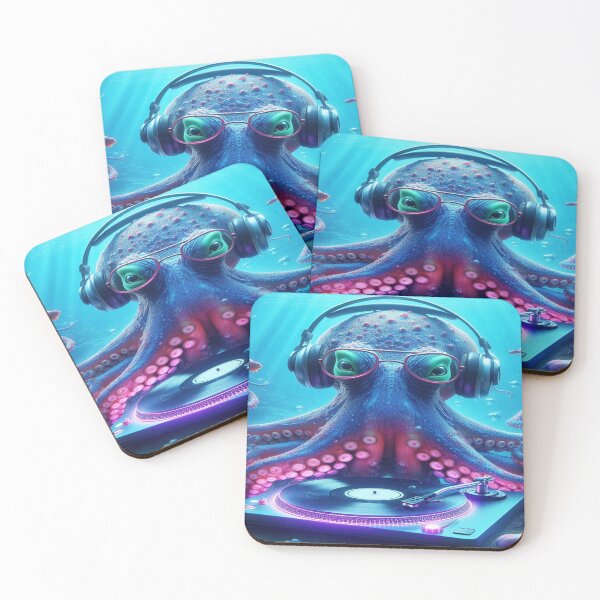 Item preview, DJ Octopus: Underwater Hip Hop Party Shower Curtain designed and sold by Naomi Gutierrez Parrish.
