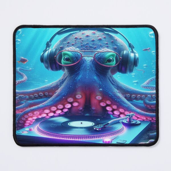 Item preview, DJ Octopus: Underwater Hip Hop Party Shower Curtain designed and sold by Naomi Gutierrez Parrish.