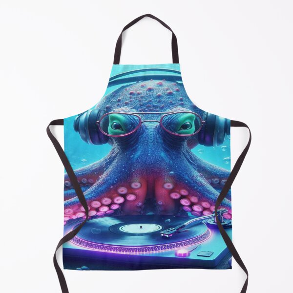 Item preview, DJ Octopus: Underwater Hip Hop Party Shower Curtain designed and sold by Naomi Gutierrez Parrish.