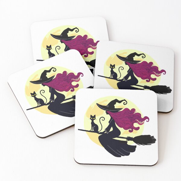 Item preview, Witch with cat and moon designed and sold by ArbuzWorldz.